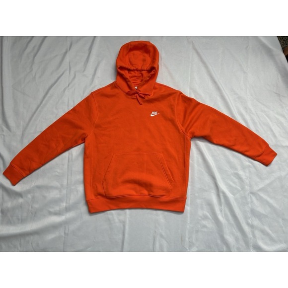 Nike Other - NEW Nike Club Fleece Pullover Hoodie Men's Size Large Orange Hoodie BV2654-819